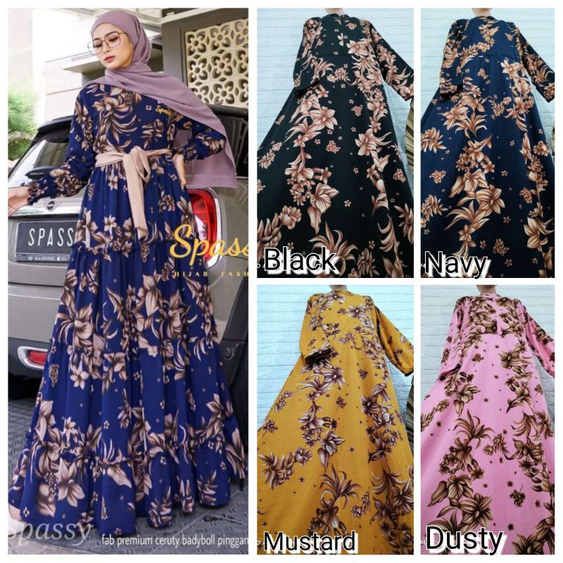 DRESS GAMIS HYGET JUMBO MOTIF BUNGA SULTAN ANDIN GAMIS HYGET TERMURAH