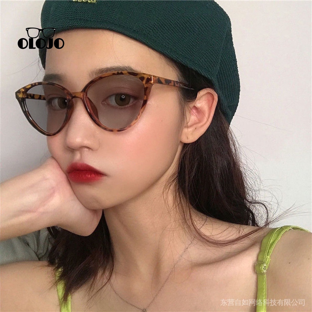 COD Kacamata Korea Wanita Kacamata Anti Radiasi Retro Wanita Fashion Cat Eye Eyeglasses Versatile Optical Glasses ol2