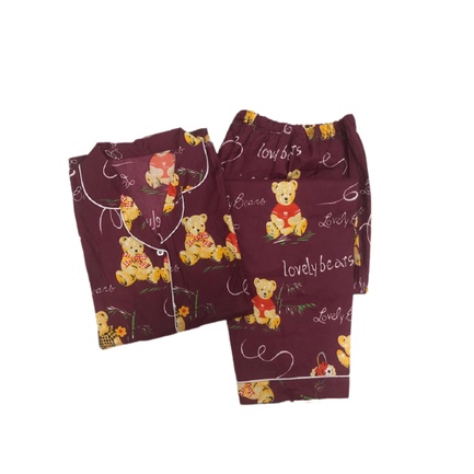 PIYAMA JUMBO WANITA KATUN MOTIF LENGAN PENDEK/BAJU TIDUR WANITA SIZE JUMBO CP