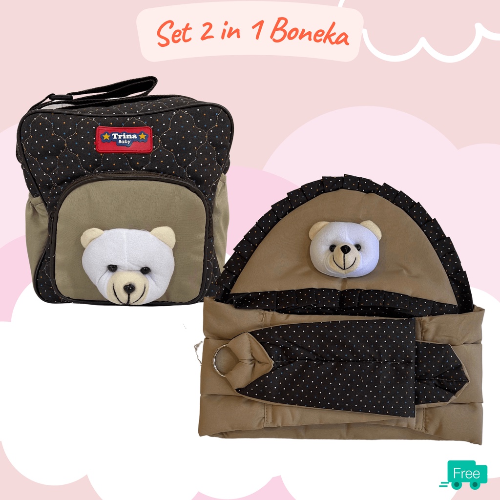 SET PERLENGKAPAN BAYI GENDONGAN SAMPING DAN TAS BAYI BONEKA TERMURAH