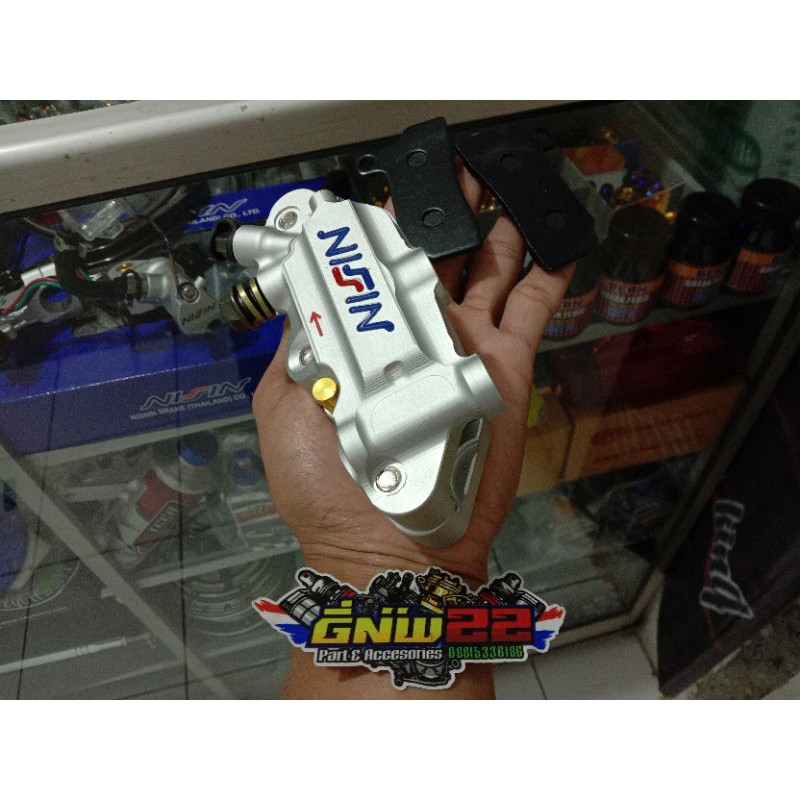kaliper monoblok 4p nissin silver kaliper depan monoblok nissin