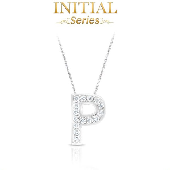 Liontin Berlian 18K Inisial / Huruf P (Exclude Rantai Kalung) Swan Jewellery