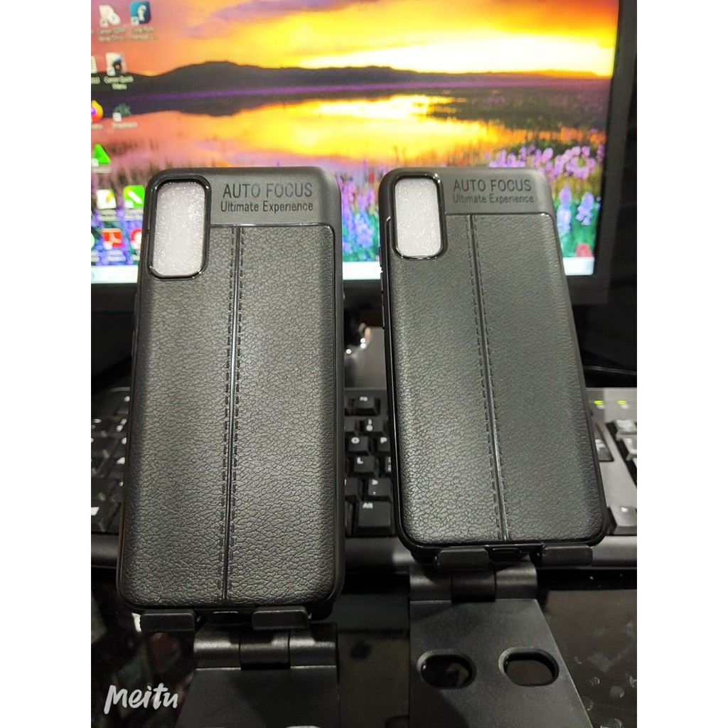 Auto Fokus Infinix Note 7 Lite 6.6 inchi Leather Soft Case AUTOFOCUS Motif Kulit Jeruk