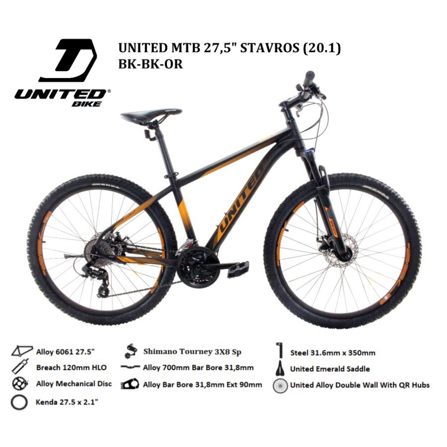 SEPEDA MTB UNITED STAVROS 27.5 SHIMANO