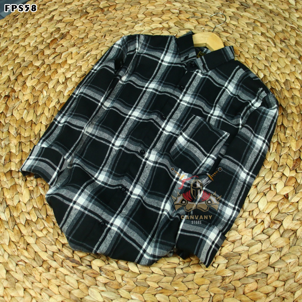 Kemeja flanel lengan panjang pria wanita casual distro surfing motif square unisex terlaris cod