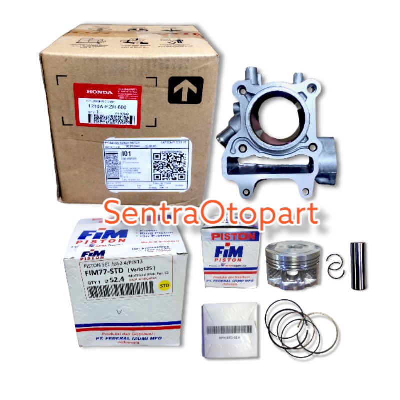 Blok block cylinder silinder vario 125 original paket piston seher kit fim