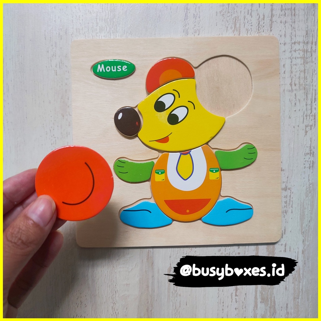 [busyboxes.id] Mainan Edukasi Puzzle Kayu puzzle kayu 10 keping Mouse