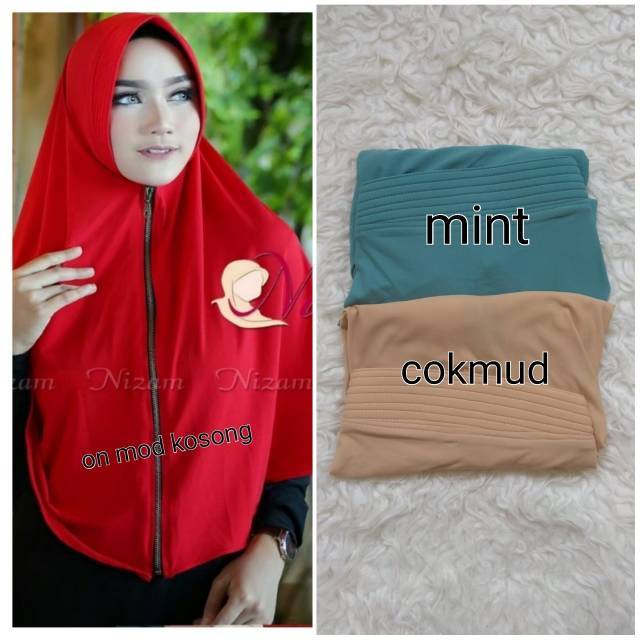 Hijab Jilbab Kerudung Instan Bergo Ziper L by Nizam