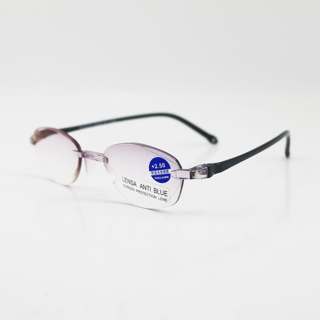 Kacamata Baca Lensa Plus (+) Anti Radiasi Pria Wanita Uk +1.00 s/d +3.00 Kacamata Plus Kaca Mata Rabun Dekat Reading Glasses Unisex Kacamata Rimless