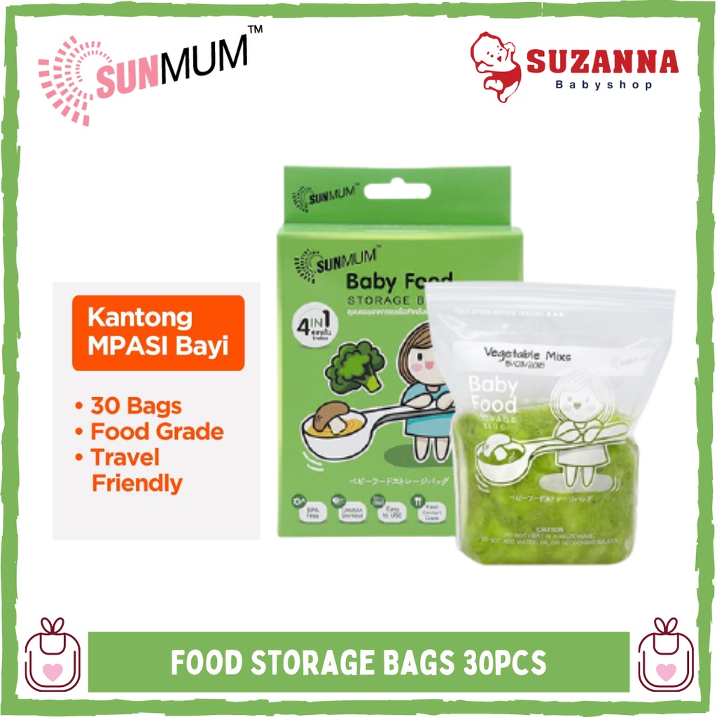 Jual Sunmum Baby Food Storage Bags Kantong Makanan Bayi 30Pcs
