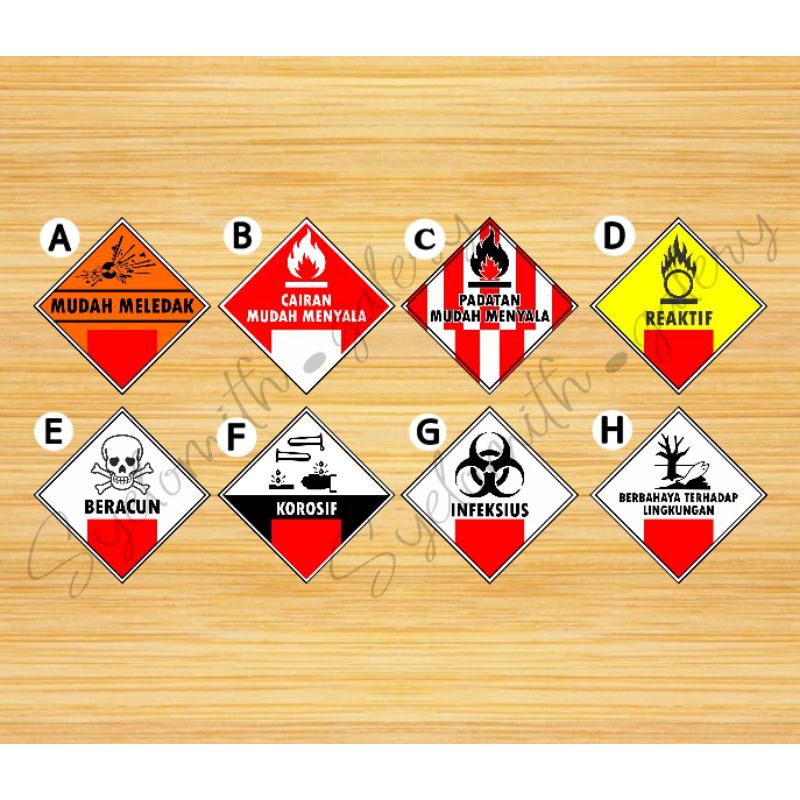 

STIKER MUDAH MELEDAK - STIKER BAHAN BERBAHAYA - STIKER KOROSI - STIKER OXYGEN - STIKER INFEKSIUS - STIKER BERACUN