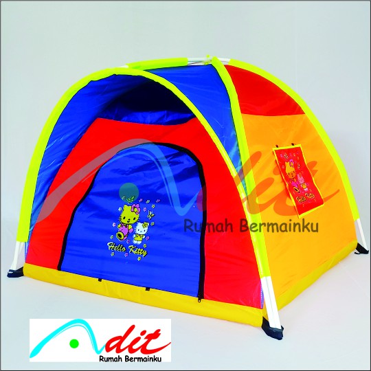Tenda Anak Ukuran 100 x 100 cm Gambar Hellokitty/Tenda mainan anak lokal/ Tenda karakter anak peremp