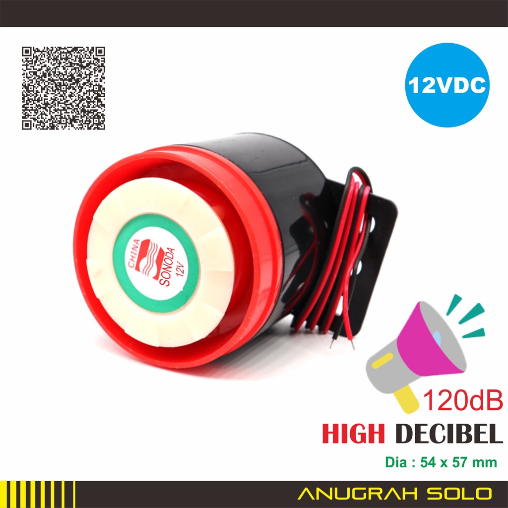 Buzzer Aktif High Decibel Sirene Alarm 12V