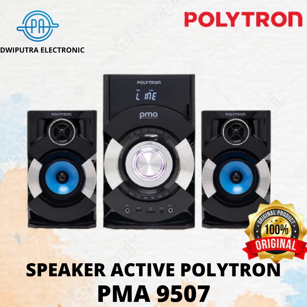 POLYTRON Speaker Bluetooth PMA 9507 / PMA9507 / 9527 -  RADIO + KAROKE SUPER BASS