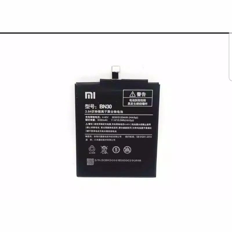 Baterai Battery Batre XiaoMi Redmi 4A BN 30 Original