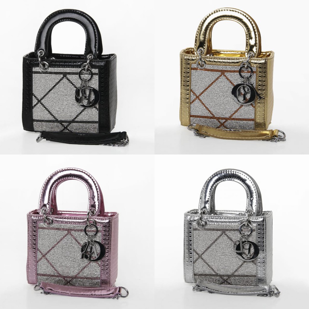 Tas Dior Lady Diamond Patent Mini Seprem 1809