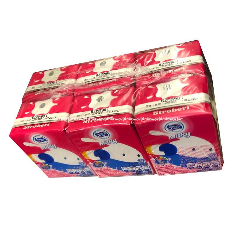 Frisian Flag Rasa Strawberry Uht 6pcs Kid Susu Bendera Anak Rasa Stroberi FF Strawberry Flavour