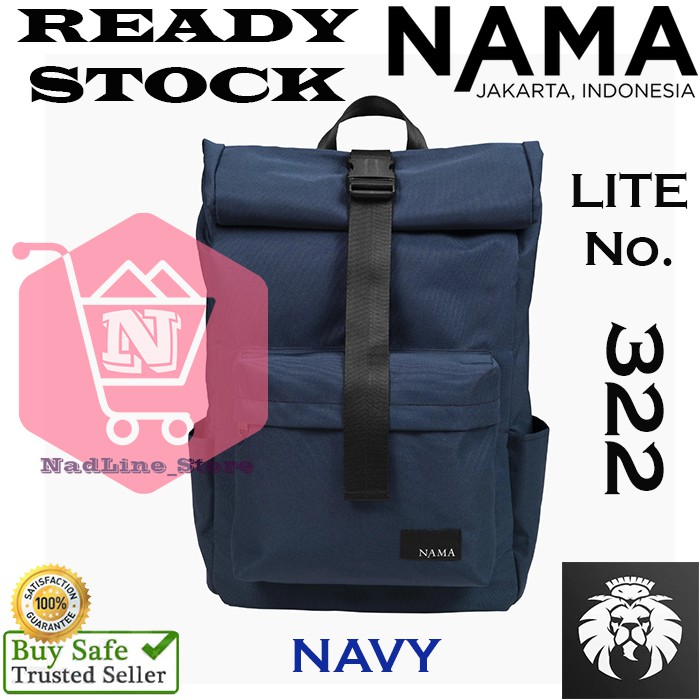 Back Pack By NAMA Studios Lite No. 322 ROLL TOP - TAS RANSEL ANTI AIR READY STOCK - NAVY -