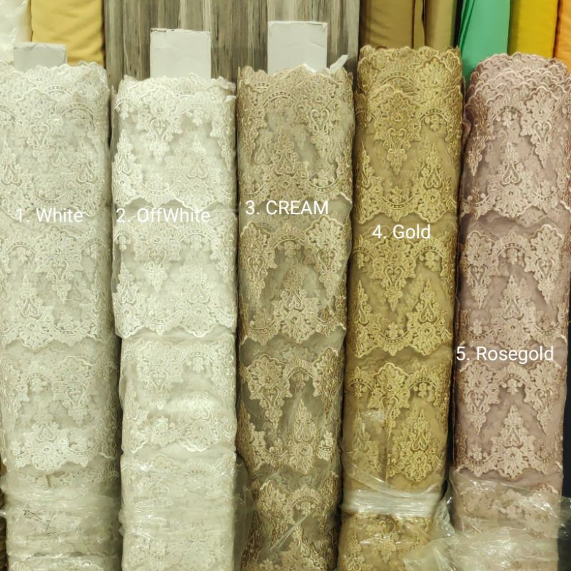 Kain Lace Brokat Pinggiran Kebaya Dress 10 Baris