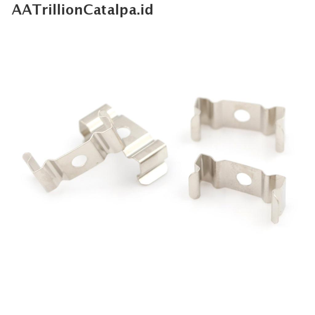 (AATrillionCatalpa) 4pcs Klip Holder Lampu T5 Warna Silver