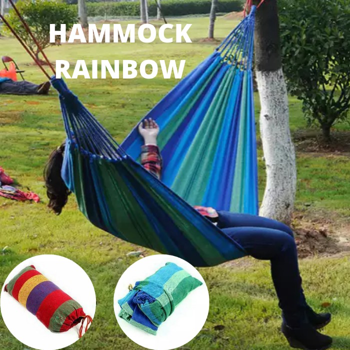 HAMMOCK Ayunan Gantung - Hamock - Hamok Tempat Tidur Ayunan Gantung Colourfull Pelangi Rainbow