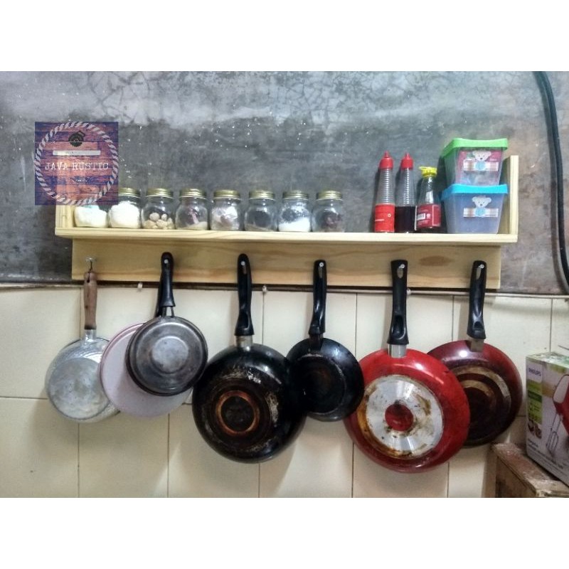 REAL PIC RAK  GANTUNG DAPUR  KAYU JATI  BELANDA  RAK  DAPUR  