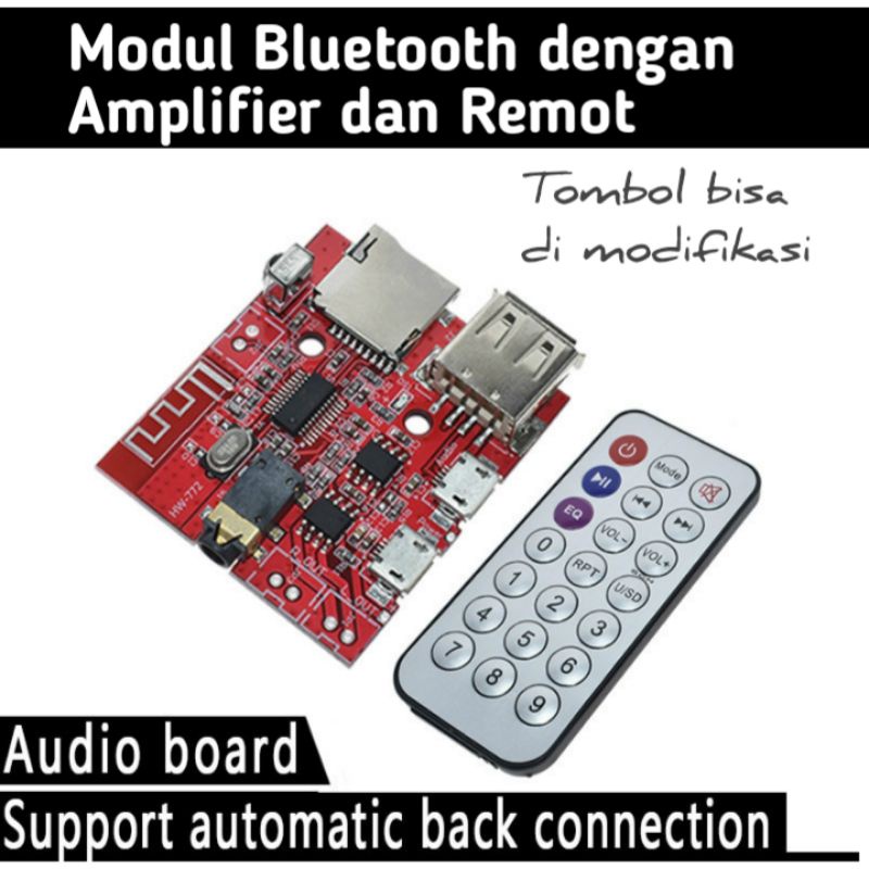 MODUL AMPLIFIER BLUETOOTH STEREO DENGAN REMOT