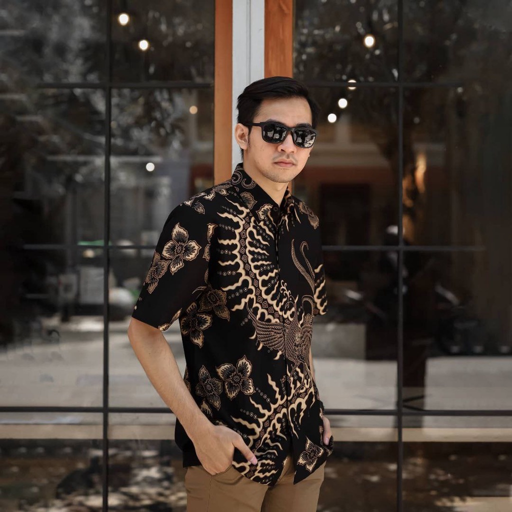 Kemeja Batik Pria Motif Klabang Warna Hitam Lengan Panjang Dan Pendek // Batik Motif Keren Terbaru