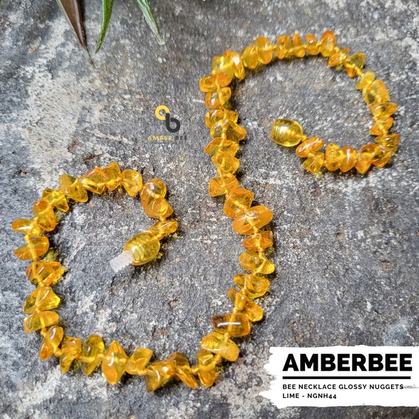 Kalung Amber Pereda Nyeri Tumbuh Gigi Anak Premium Baltic Nuggets By Amber Bee NGN44