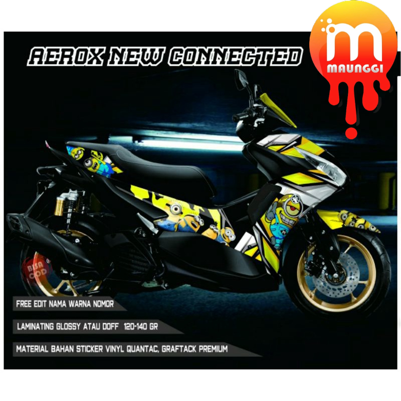 Decal aerox 155 full body Striping motor aerox full variasi Sticker decal aerox new conected