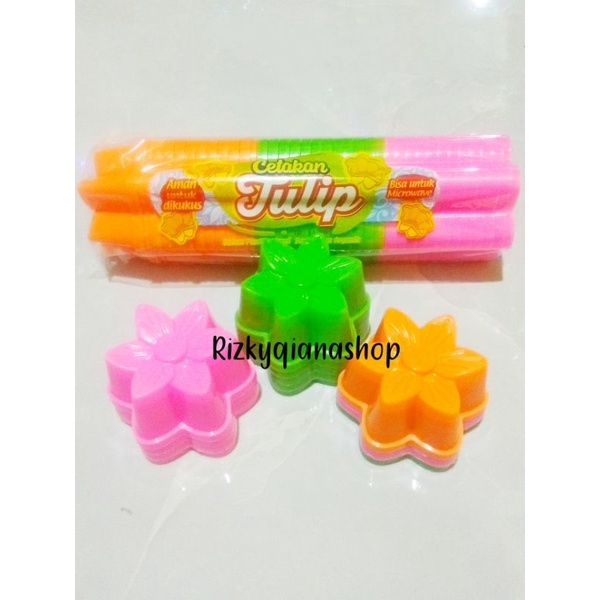 Cetakan Agar Bunga Tulip/12 Citakan Kue Kukus/Citakan Puding//Citakan Jeli