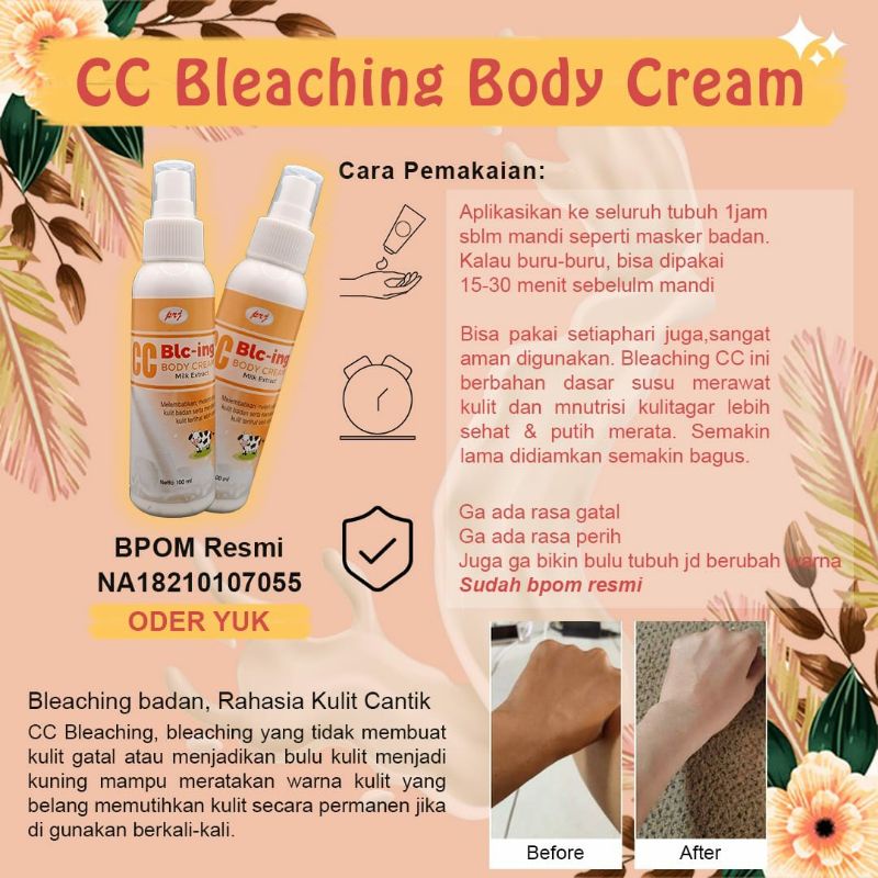 READY CC BLEACHING BODY CREAM PEMUTIH BADAN BPOM