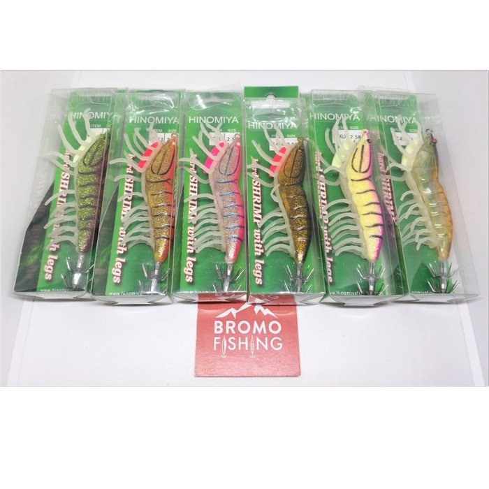 Lure Udang HINOMIYA HARD SHRIMP with LEG squid egi jig umpan cumi kaki