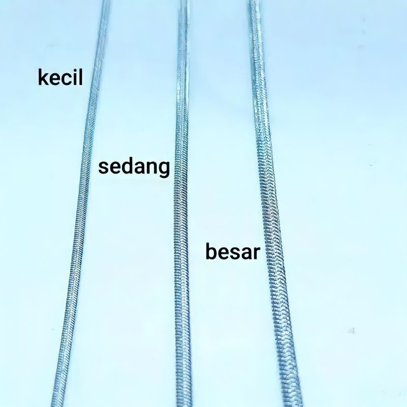 Kalung titanium pipih pria wanita milenial perak emas anti luntur anti karat terlaris