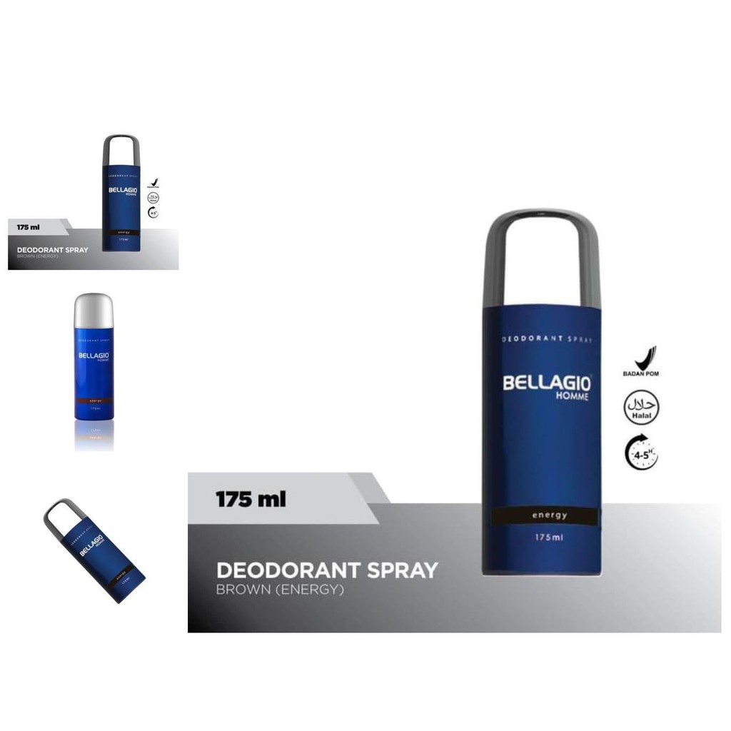 bellagio deodorant spray energy (brown, 175ml)