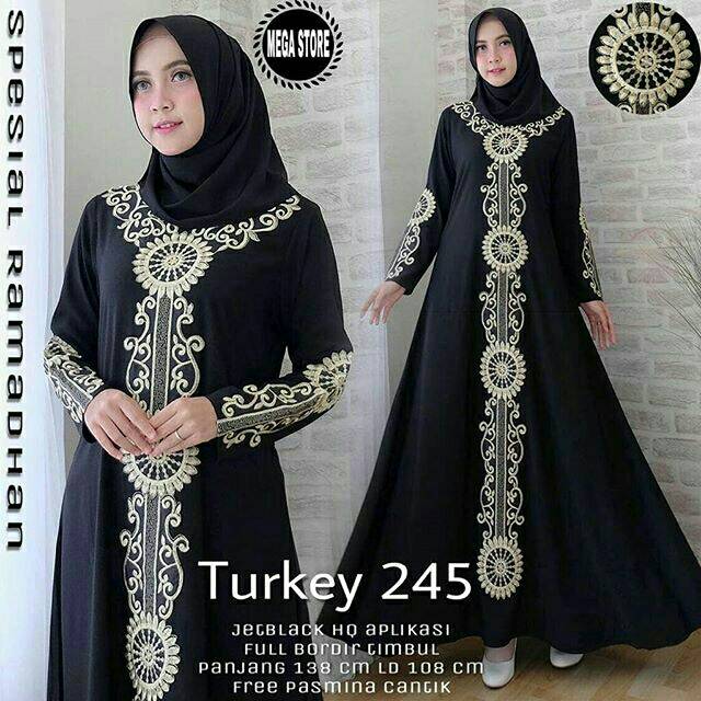  Abaya  Bordir Panjang Stelan Baju  Gamis Abaya  Setelan 