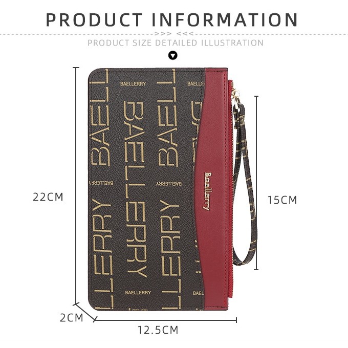 DOMPET WANITA ORIGINAL BAELLERRY KULIT XANONA PREMIUM PANJANG KOREA SLOT KARTU HP KOIN IMPORT BATAM