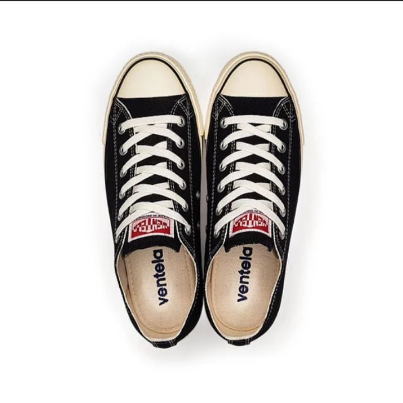 SEPATU VENTELA ETHNIC LOW BLACK NATURAL ORI 100%