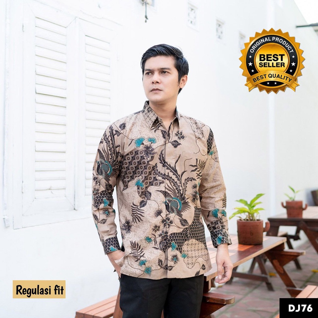 Batik Pria Lengan Panjang BATIK HRB026 motif KERATONAN size M L XL XXL Reguler