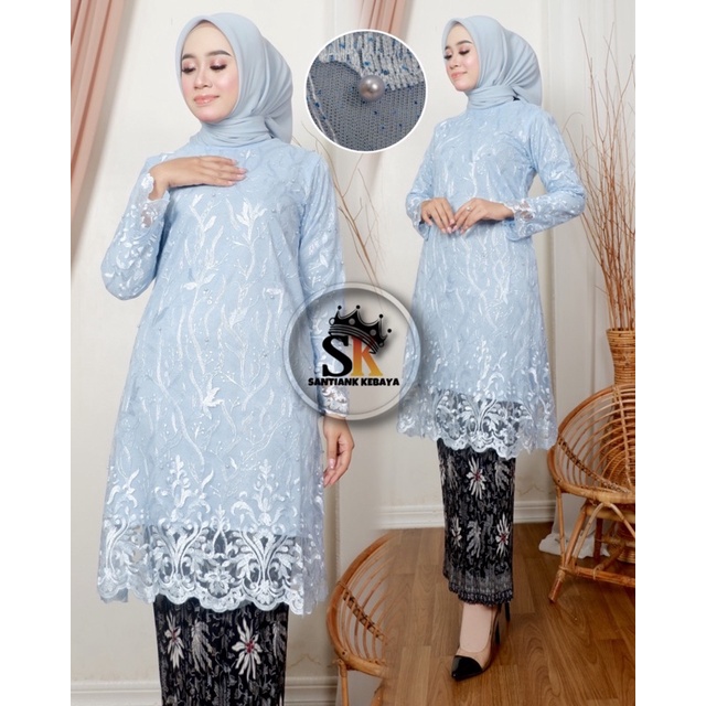 Stelan Kebaya Tunik Rok Batik Wisuda Modern Wanita Dress Kondangan Terbaru Outfit Pesta By Santiank Kebaya