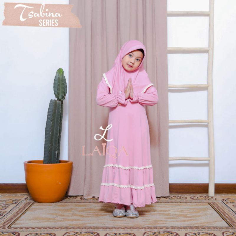 Gamis anak Tsabina Baby Pink By LAIQA