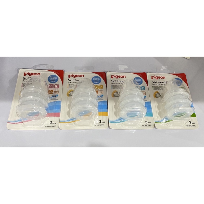 Castle - Pigeon SofTouch Peristaltic Plus Nipple Dot Wide Neck - SS S M L LL - 1pcs 2pcs 3pcs Dot