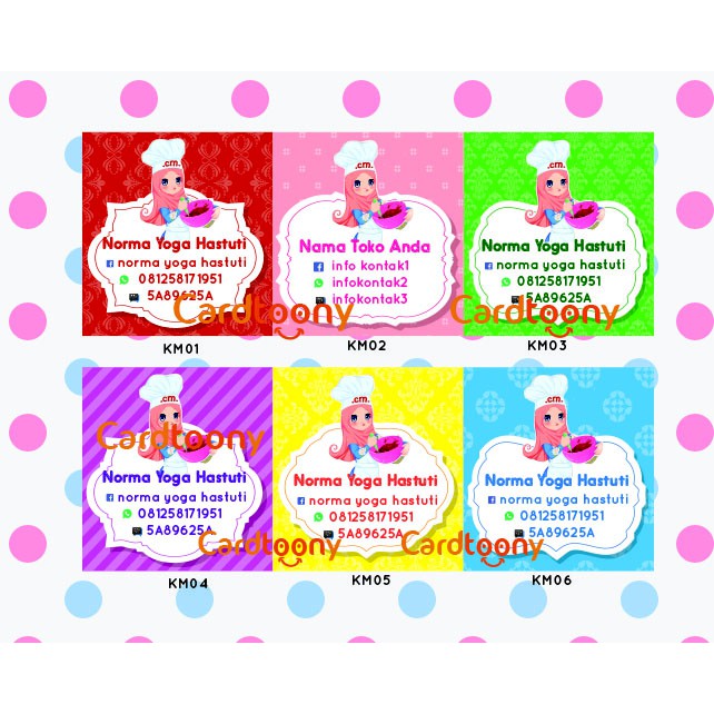 Sticker Stiker Label Toko Produk Kemasan Makanan Koki Muslim Jilbab