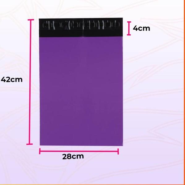 

Plastik Packing Polymailer Warna Ungu 28x42 isi 100 pcs Tebal Gloosy