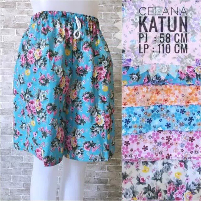 Celana kolor cewek jumbo motif bunga murah