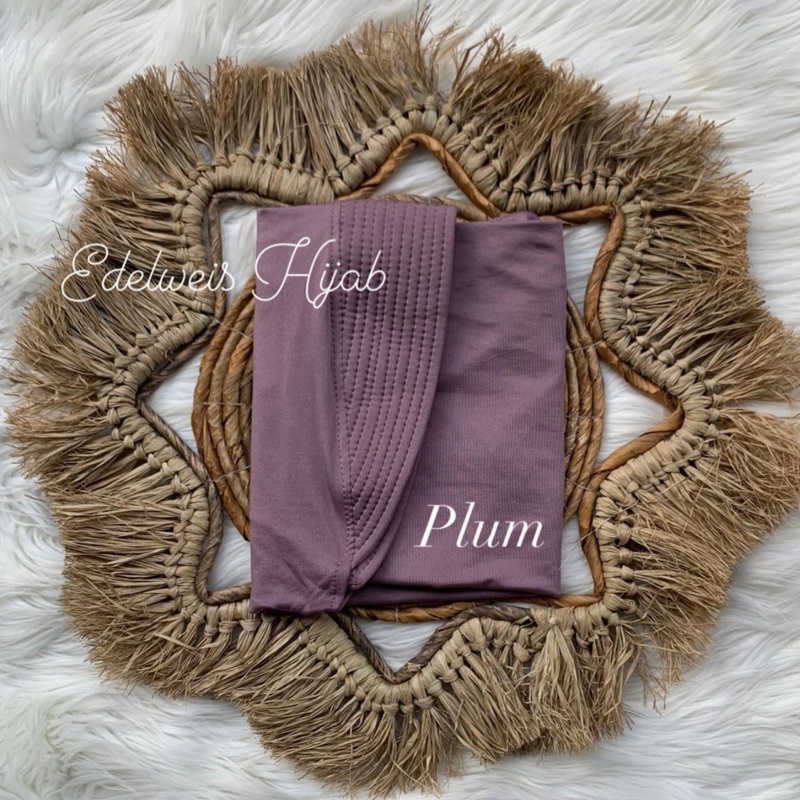 Bergo Hamidah ( ORI ) / Bergo Jersey Menutup Dada / Hijab Instan Jersey-Plum