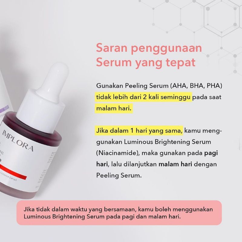 SERUM IMPLORA 20ML IMPLORA SERUM ACNE PEELING SERUM MIDNIGHT SERUM BRIGHTENING SERUM IMPLORA SERUM WAJAH MURAH SERUM NIACINAMIDE EXFOLIATING SERUM PENGANGKAT SEL KULIT MATI SERUM JERAWAT PENGHILANG BEKAS JERAWAT SERUM BPOM MURAH