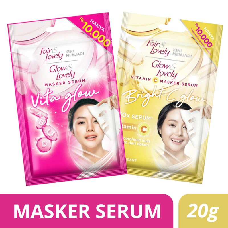 Vita Glow Fair &amp; Lovely Glow &amp; Lovely Multivitamin Serum Wajah Sheet Mask 20Gr