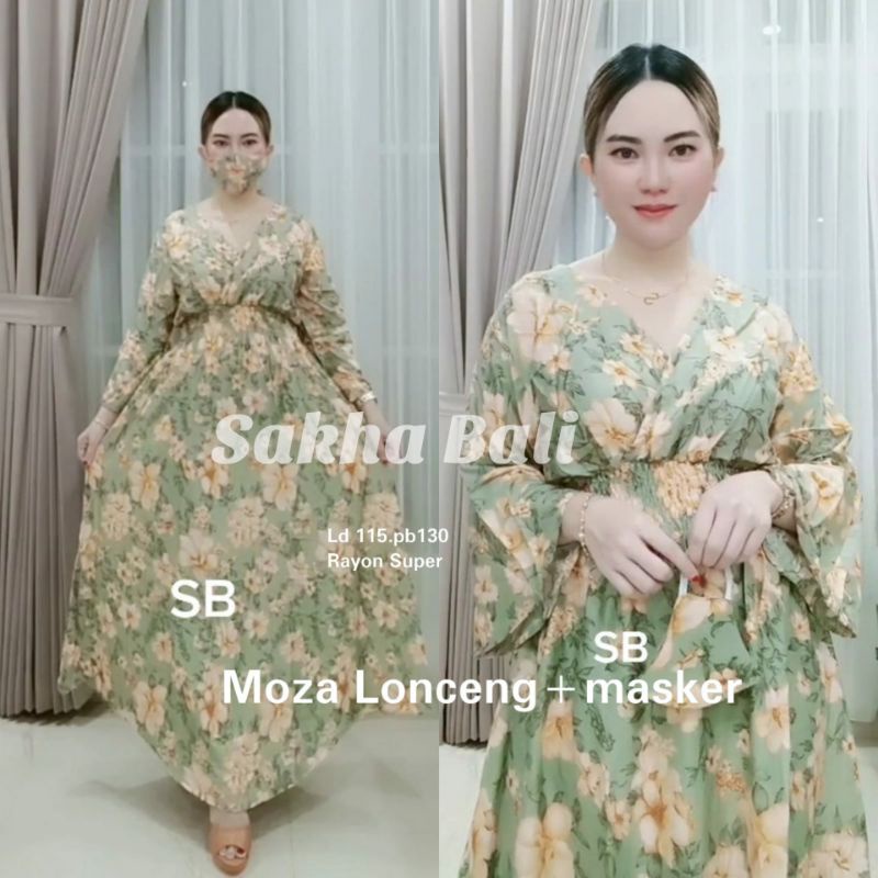 dress bali mozza lengan lonceng (moza lonceng) baju wanita cantik