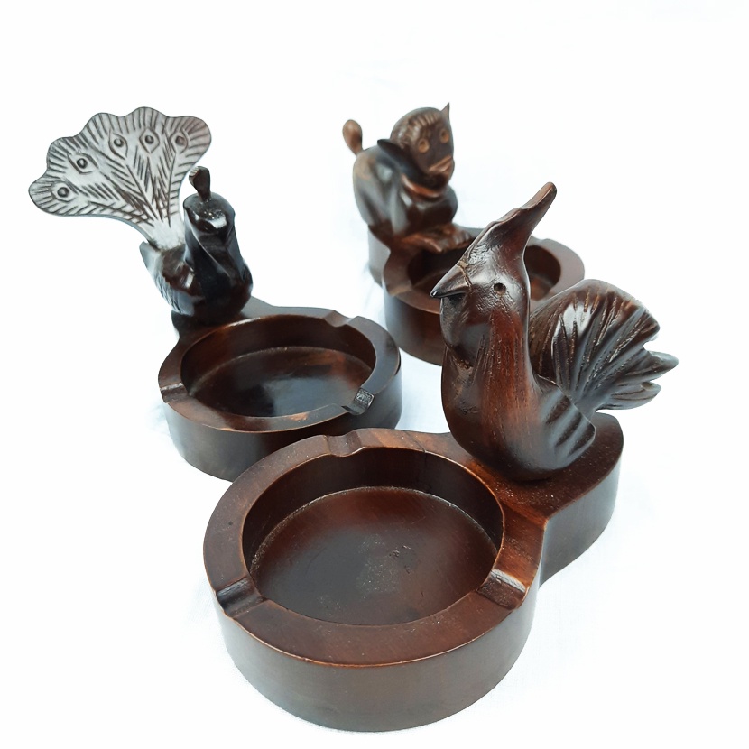 Asbak Model Ukir Hewan Kerajinan Kayu Jati